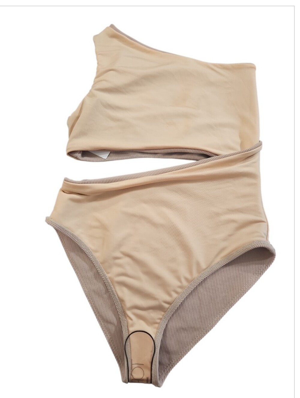 Beach Riot Celine Ribbed Cutout One Piece Swimsuit Taupe Tan Sz XS New - Picture 11 of 11